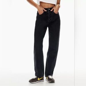 Aritzia Denim Forum The Joni High Rise Loose Black Straight Leg Jeans